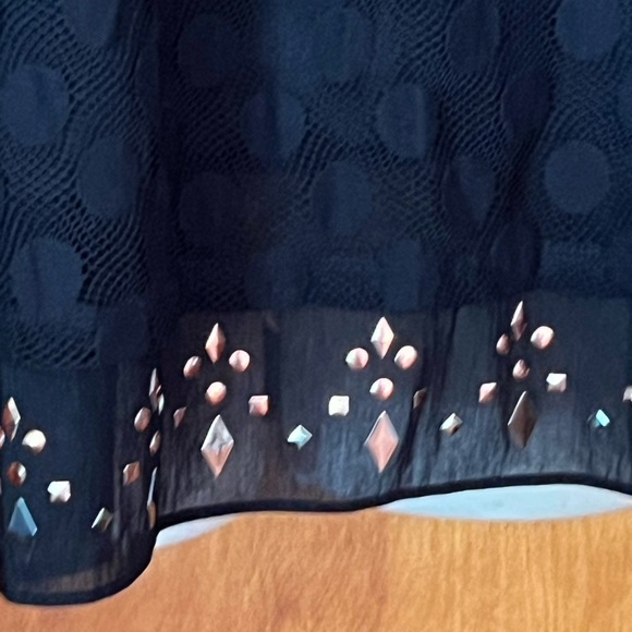 NWT Style & Co. medium black sleeveless tunic with gold/copper stud trim - Picture 2 of 4